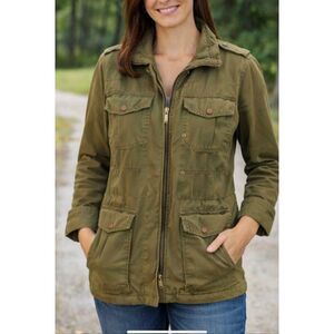 J.Crew olive green cargo zipper pocket front jacket size xs